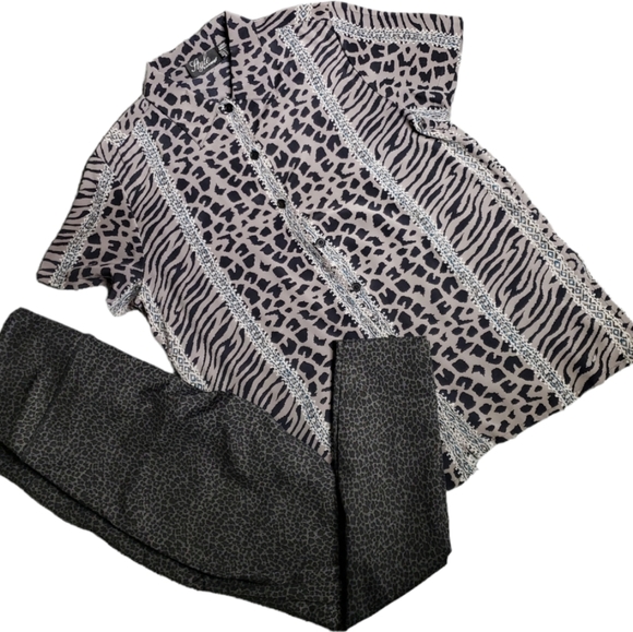 Vintage Silk L Cuban Style Shirt Animal Chetah Zebra Havana Bowling Tunic Retro - Picture 6 of 15